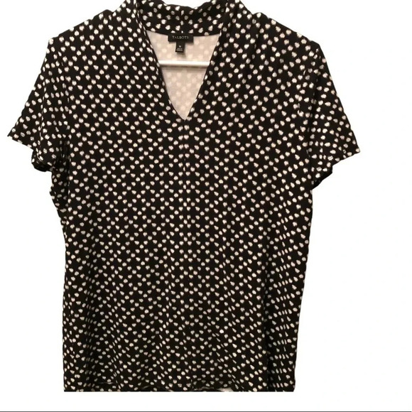 TALBOTS EUC WOMENS BLACK TOP BLOUSE SUMMER OFFICE DRESSY CASUAL SHIRTS SIZE M - Picture 3 of 5